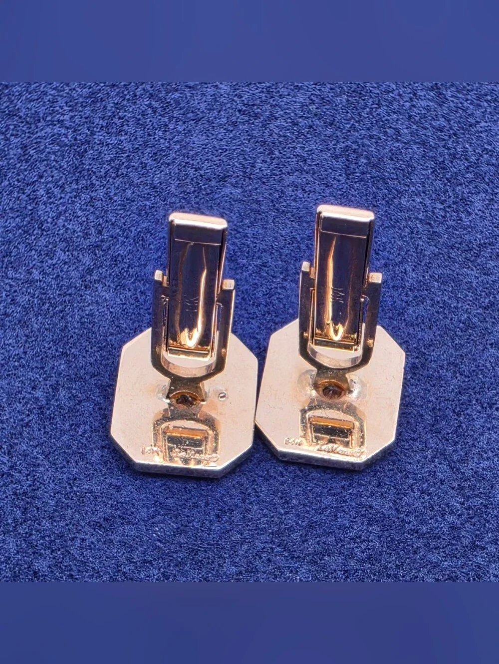 Vintage LeMans 14k Gold Diamond Cufflinks & Tie Tack Shirt Stud Tuxedo Dress Set